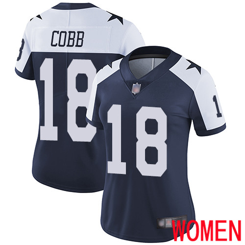 Women Dallas Cowboys Limited Navy Blue Randall Cobb Alternate #18 Vapor Untouchable Throwback NFL Jersey->youth nfl jersey->Youth Jersey